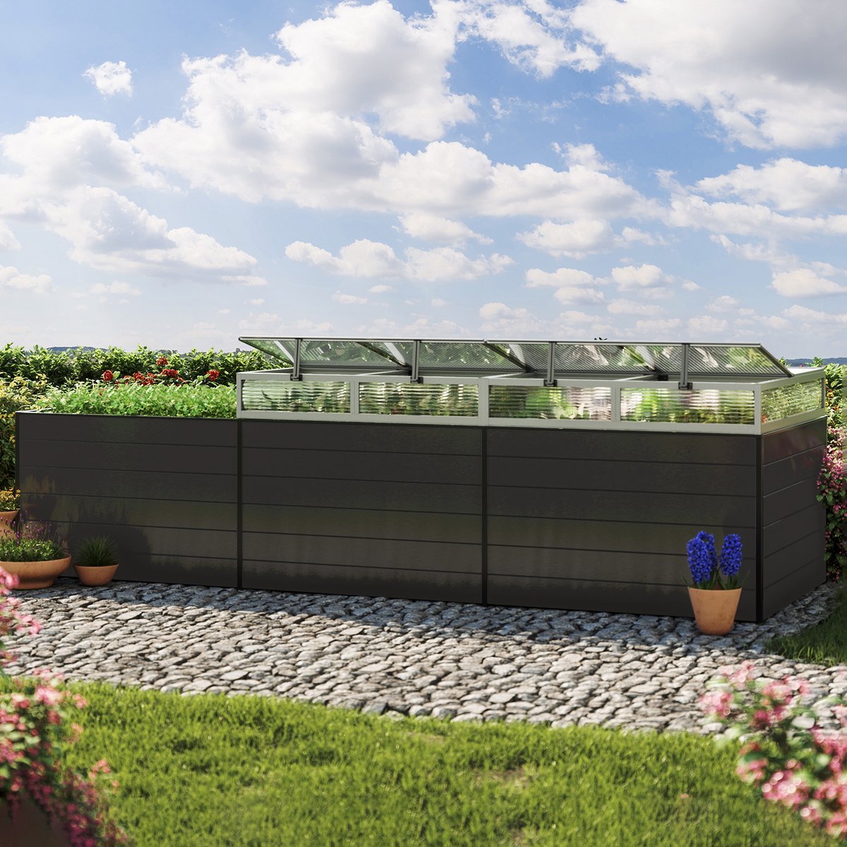 351 x 77 x 77 cm Moestuinbak Kingsize Daniela, Groen