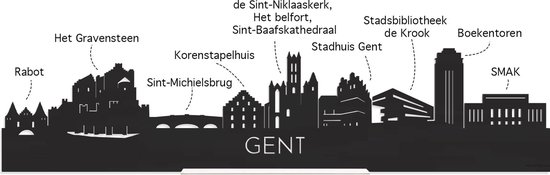 Debout Skyline Gand Bois Zwart - 60 cm - Décoration design - Décoration à poser