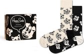 Happy Socks giftbox 2P sokken pets zwart & wit - 36-40