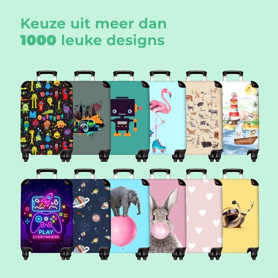 NoBoringSuitcases.com® Valise grande - Chemin - Arbre - Forêt - Automne - Valise trolley avec serrure TSA - Avec roulettes - 90 litres - Valise de voyage - 66 cm
