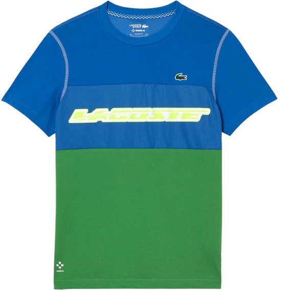 Lacoste T-Shirt Tennis Daniil Medvedev Heren Blauw Groen