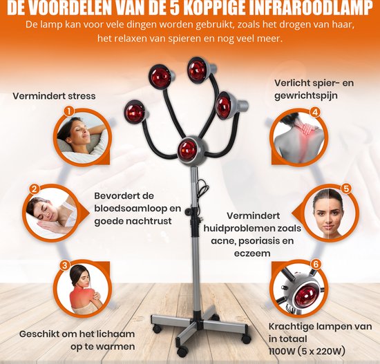 Buffalo verstelbare warmtelamp zilver 250W - DY461 - Nisbets De