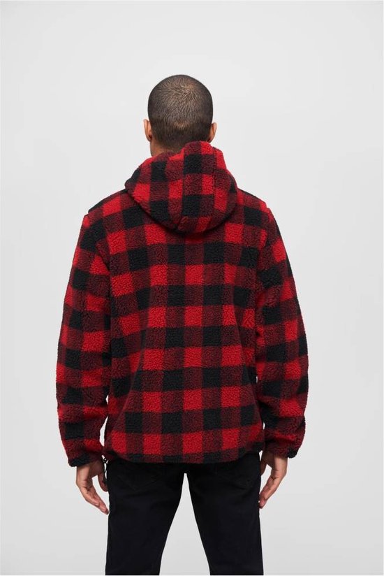Brandit - Veste pull Teddy Fleece Worker - M - Rouge/ Zwart