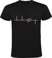 Elektrotechniek hartslagmeter Heren T-shirt | Elektriciteit | Elektrotechnicus | Elektromonteur | Elektricien | Engineering | Software