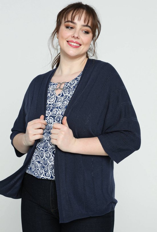 XuBa Bolero kort gebreid damesvest, gebreide trui, cardigan, sweater met lange mouwen, effen kleur, geribbeld, crop tops, beige, M