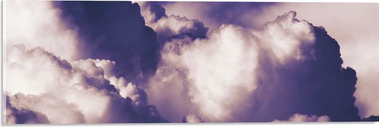 Acrylglas - Contouren in Paarskleurige Wolken - 60x20 cm Foto op Acrylglas (Wanddecoratie op Acrylaat)