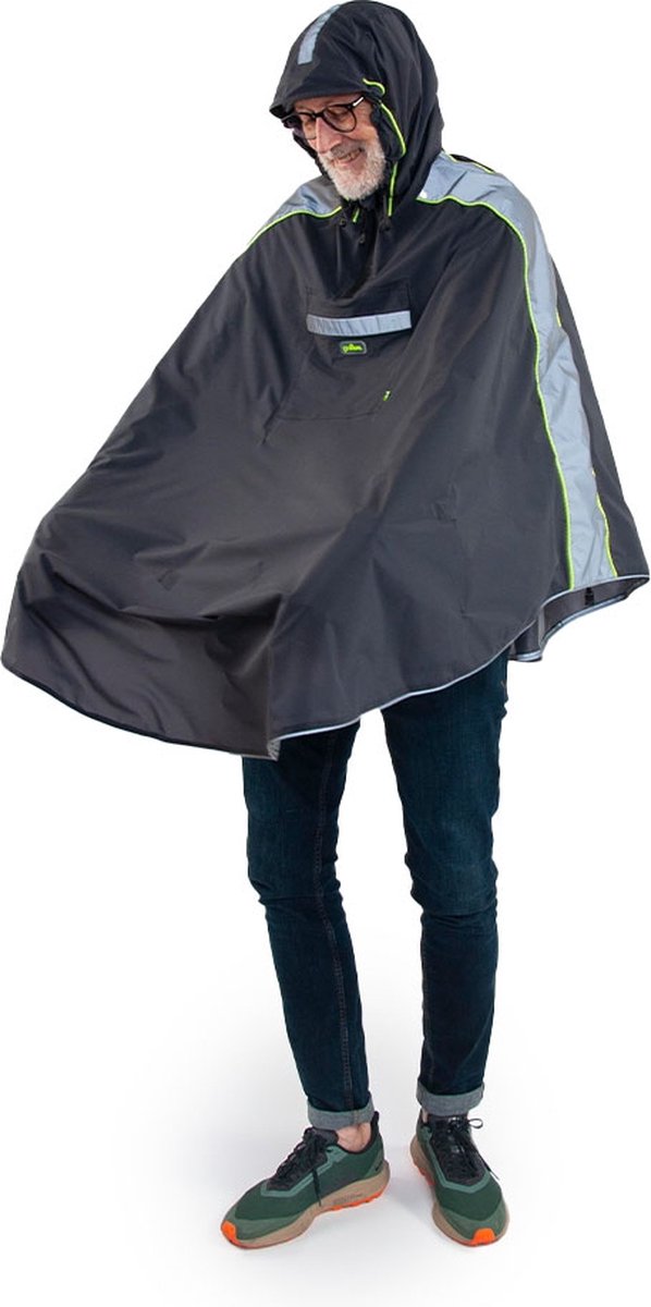 gofluo. Jax Waterproof Regenpak - Reflecterende jumpsuit - Fluorescerende Regenjas - Reflectie jas - Lichtgewicht - Anthracite - M
