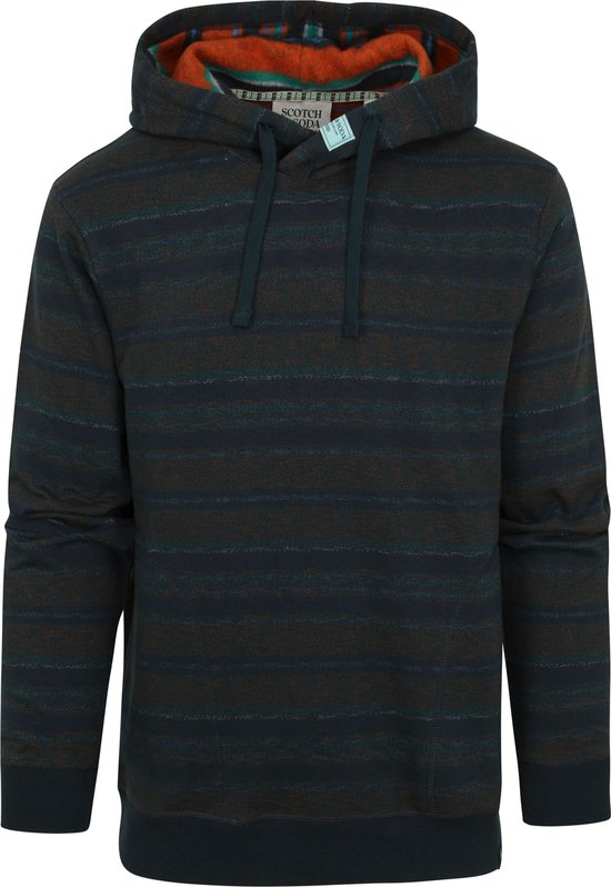 Scotch and Soda - Hoodie Contrast Dark Green - Taille S - Regular Fit