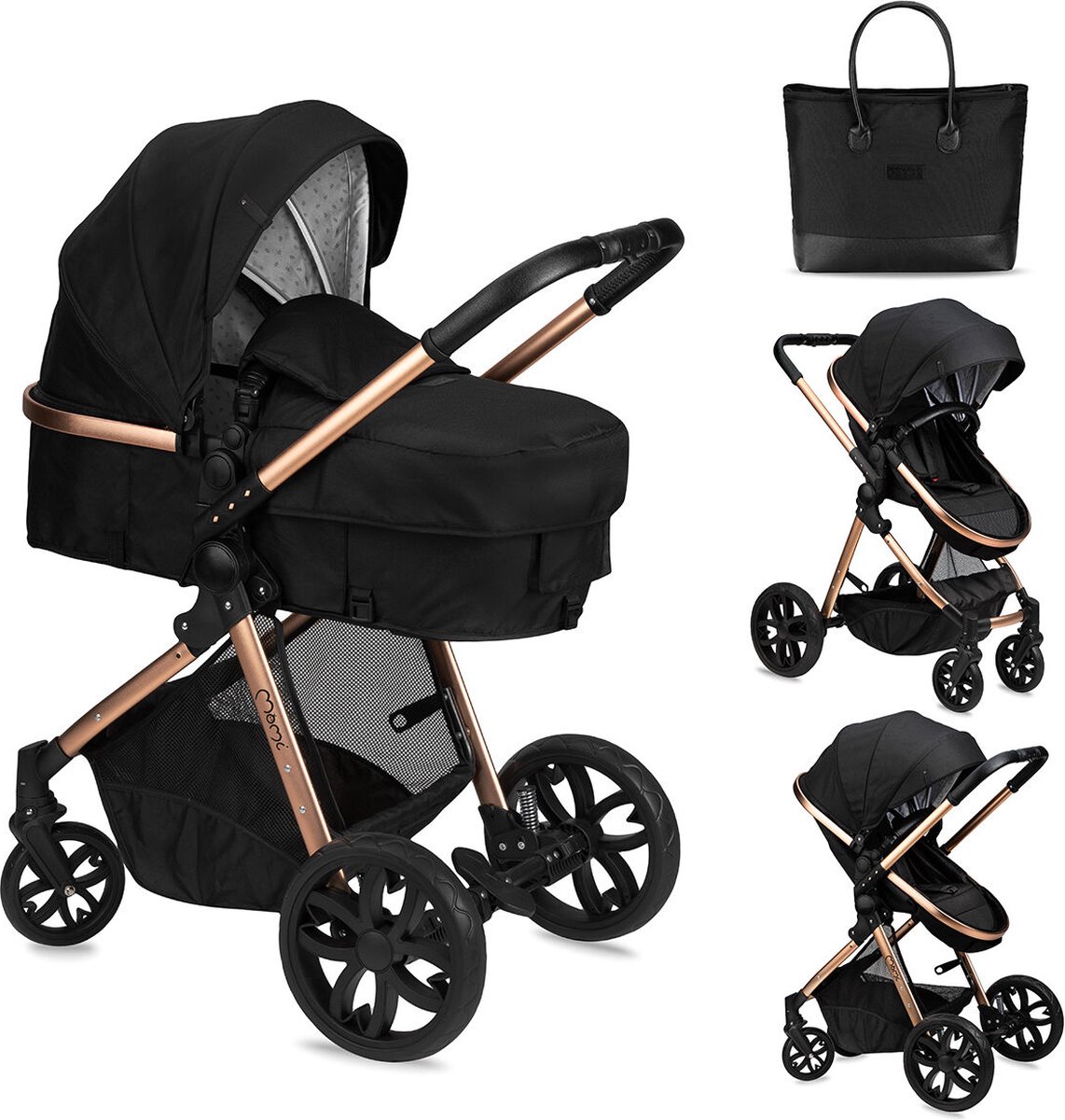 MoMi ADELLE - Poussette citadine légère 7,5 kg - Siège rotatif 360° - Dès 6 mois jusqu'à 22 kg