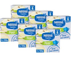 Nestlé Yogolino Peer Babytoetje - Babyvoeding Tussendoortjes - 6+ maanden - 6 stuks 4x100g (24 porties)