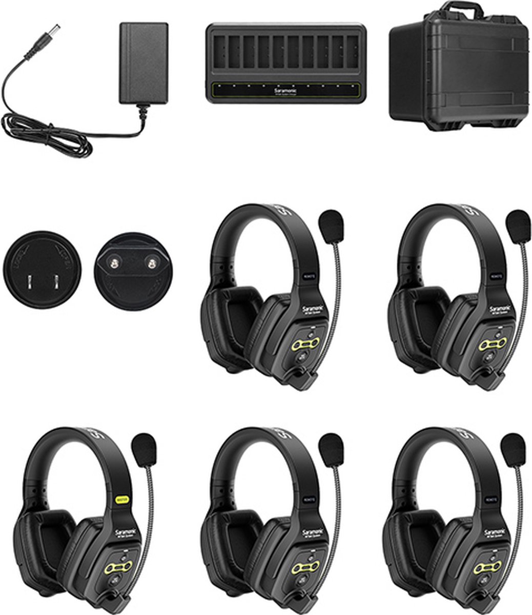Saramonic WITALK-WT5D intercom systeem met 5 headsets om onderling te praten tijdens opname - Saramonic
