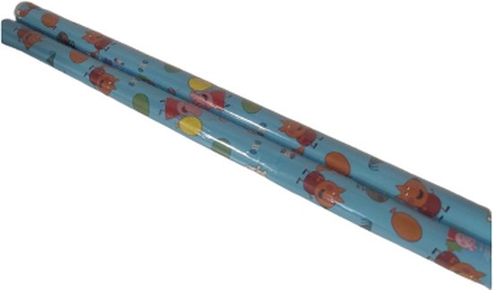 Feestwinkel | 8x rollen transparant folie/inpakpapier pakket - blauw/bruin/ wit met hartjes 200 x 70 cm morgen amsterdam