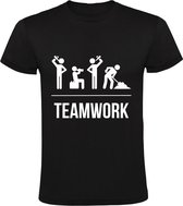 Teamwork Heren T-shirt | bier | drank | samenwerken | team | zuipen | grappig