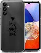 iMoshion Hoesje Geschikt voor Samsung Galaxy A14 (4G) / A14 (5G) Hoesje Siliconen - iMoshion Design hoesje - Transparant / Live Laugh Love