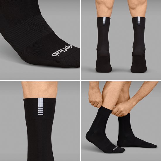 GripGrab - Lightweight SL 3PACK Performance Zomer Fietssokken 3 Paar Coolmax Wielersport Sokken Regular Cut - Zwart - Unisex - Maat M (41-44) van Gripgrab — afbeelding 2
