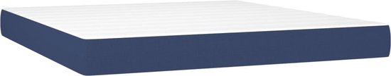 vidaXL Sommier tapissier bleu avec matelas Tissu 180x200 cm