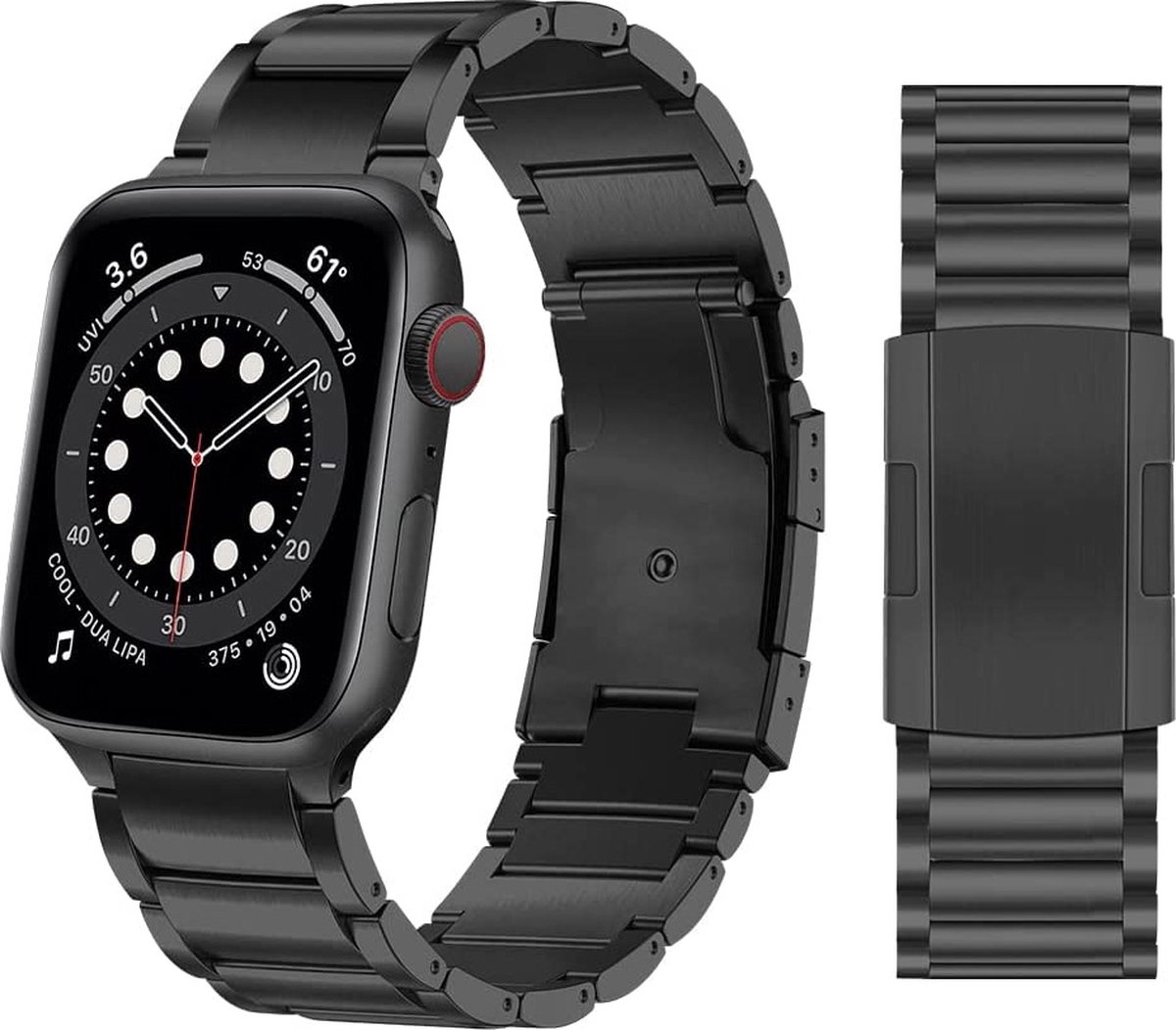 Convient pour bracelet Apple Watch - By Qubix - Bracelet à maillons en acier  - Argent