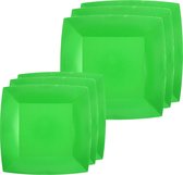 Santex Feest/verjaardag bordjes set - 20x stuks - groen - 18 cm en 23 cm