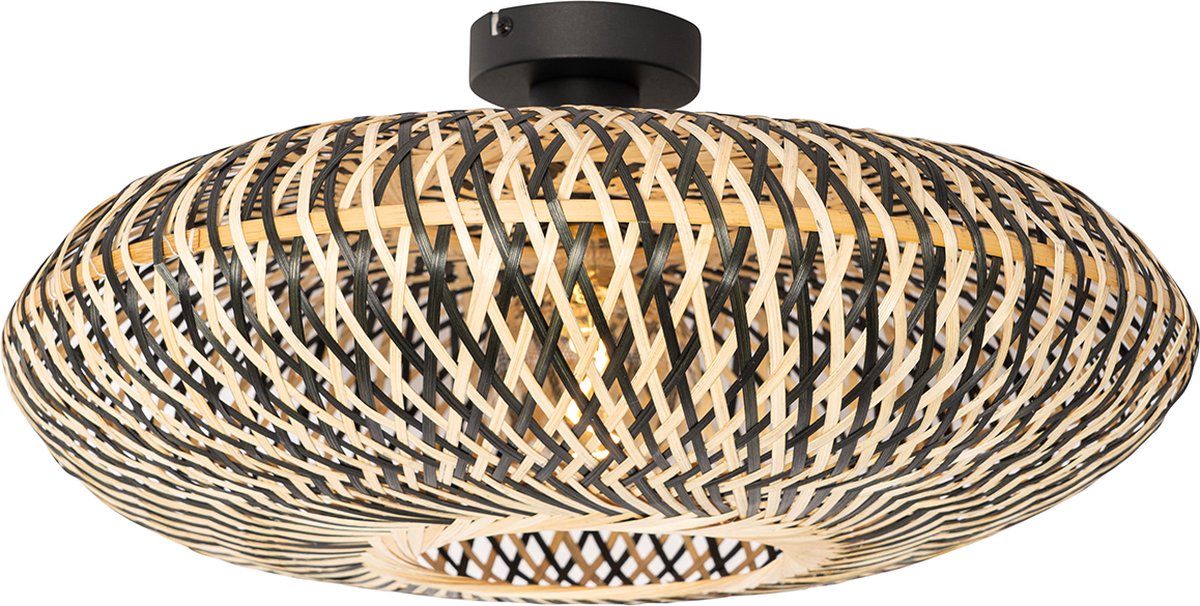 QAZQA ostrava - Oosterse Plafondlamp - 1 lichts - Ø 50 cm - Zwart - Woonkamer | Slaapkamer