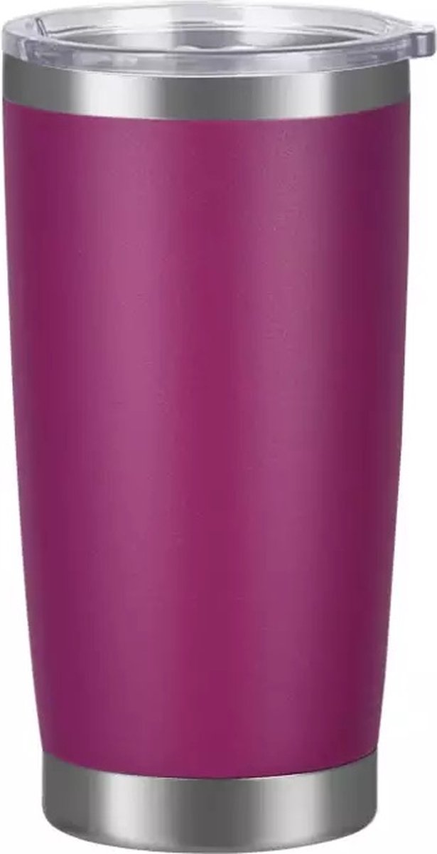 Casero Roestvrijstalen geïsoleerde warm en koud drink beker - thermosbeker - travel mug - met deksel 570ml Paars