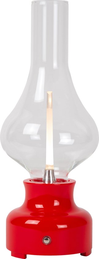 Lampe de table rechargeable Lucide JASON - Accu/Batterie - LED Dim. - 1x2W 3000K - 3 StepDim - Rouge