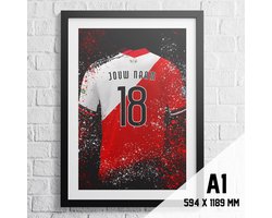Utrecht Voetbal Poster - Gepersonaliseerd met jouw naam - Voetbal Shirt Poster - A1+ Formaat 61 x 91.5 cm