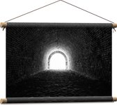 WallClassics - Textielposter - Donkere Tunnel - 60x40 cm Foto op Textiel