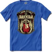 I Know It’s Only Rock And Roll But I Like It | Muziek - Gitaar - Hobby - T-Shirt - Unisex - Royal Blue - Maat S