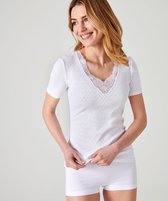 Damart - T-shirt manches longues avec dentelle Thermolactyl® - Femme -  Zwart - L