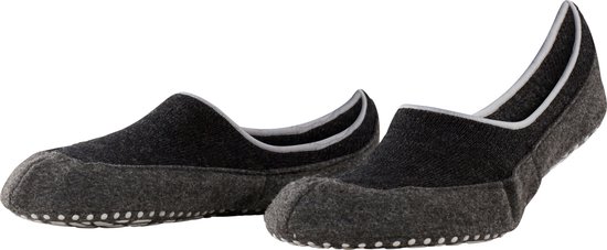 FALKE Cosyshoe antislip noppen merinowol huissokken pantoffels heren zwart - Maat 41-42