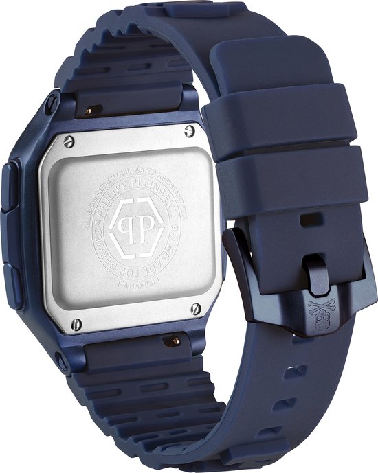 Philipp Plein Hyper $Hock PWHAA0321 Horloge - Siliconen - Blauw - Ø 44 mm