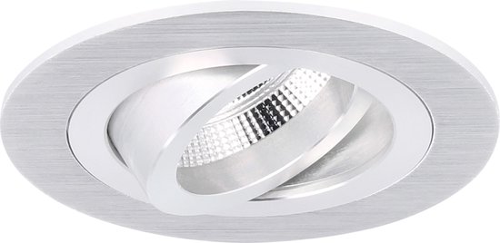 Venezia - Inbouwspot Aluminium Rond - Kantelbaar - Voor 35mm Spots - 1 Lichtpunt - Ø 71mm