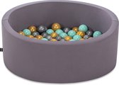 Piscine à balles bébés - Grijs - 150 balles dans les couleurs Menthe, Grijs et Or - Piscine à balles bébé - Bacs à balles - Piscine à balles bébé - Perfecthomeshop