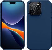 kwmobile telefoonhoesje geschikt voor Apple iPhone 14 Pro - Hoesje met siliconen coating - Smartphone case in marineblauw