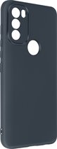 Geschikt voor Motorola Moto G71 5G siliconen case semi-rigide Soft-touch donker blauw
