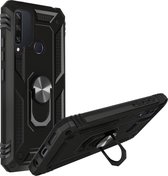 Geschikt voor Huawei Y6p Hybrid Case Video Support Ring zwart