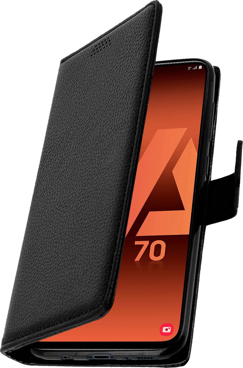 Cover Geschikt voor Samsung Galaxy A70 Flip Wallet Stand Video zwarte