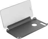 Folio Etui Spiegel Hoes Geschikt voor Apple iPhone 7 Plus/8 Plus Doorzichtige Flap Zilver
