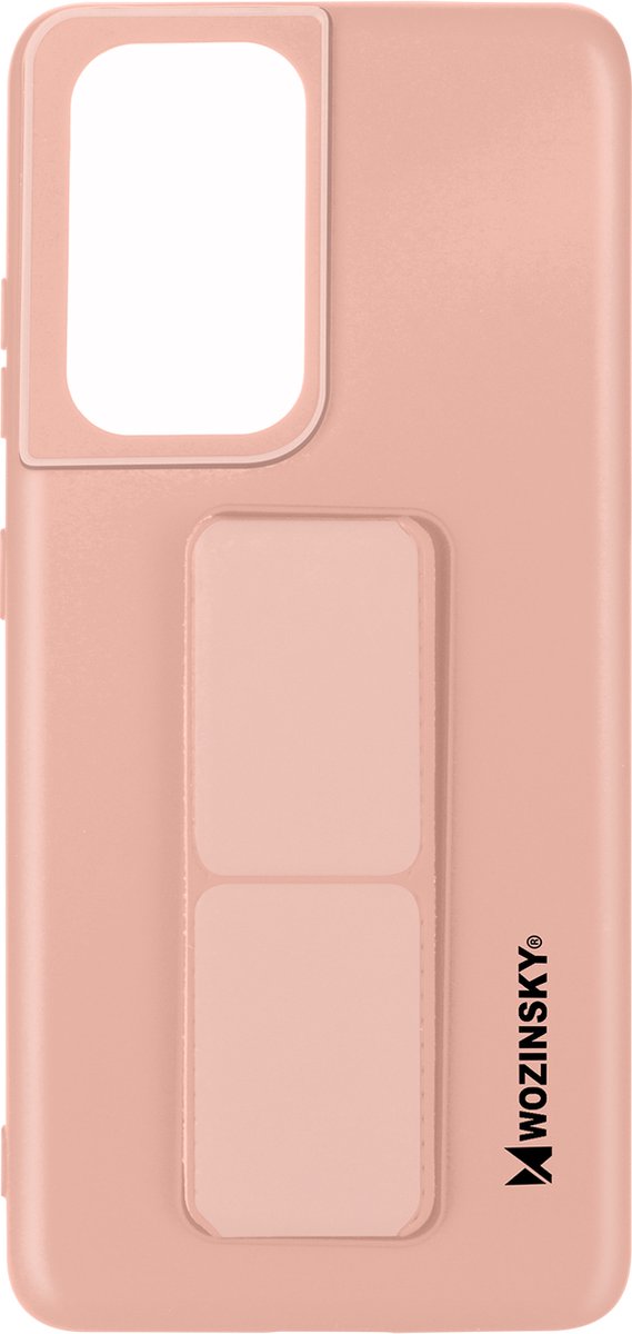 Wozinsky vouwbare magnetische steun Samsung Galaxy S21 Ultra silicone hoes roze