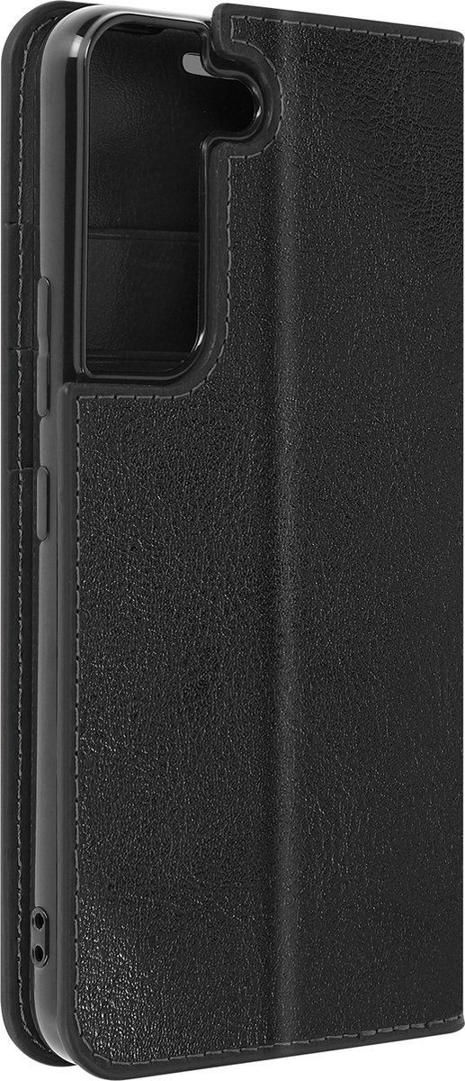 Geschikt voor Samsung Galaxy S22 Folio Case Echt leer Video-ondersteuning – zwart