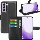 Samsung Galaxy S23 Hoesje - MobyDefend Kunstleren Wallet Book Case (Sluiting Voorkant) - Zwart - GSM Hoesje - Telefoonhoesje Geschikt Voor Samsung Galaxy S23