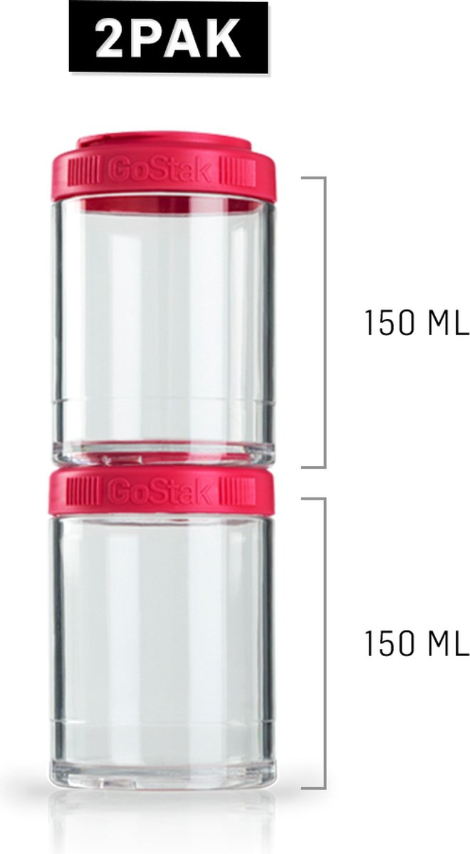 Blender Bottle Go Stak (2x150ml) Pink - Accessoires - Shakers & Mixers