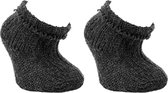 Babysokken | wollen sokken | 2 paar | antraciet | maat: 13-14