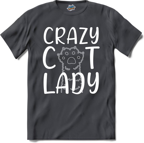 Crazy Cat Lady | Katten - Kat - Cats - T-Shirt - Unisex - Mouse Grey - Maat M