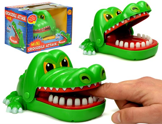 Bijtende krokodil - Crocodile attack - Krokodillen Tandenspel - Drankspel - Groene Krokodil
