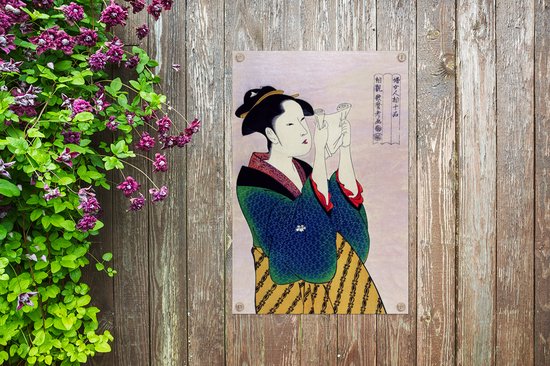 Posters de jardin extérieur Femme - Kimono - Japon - 60x90 cm - Toile de jardin
