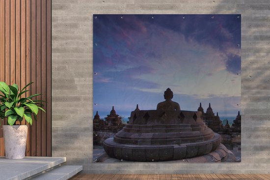 Poster Jardin Indonésie - Nuage - Architecture - 200x200 cm - Toile jardin - Poster extérieur