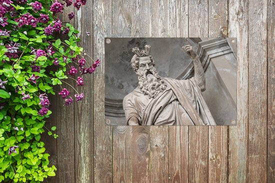 Une statue de Zeus où le dieu suprême a tendu le bras en Grèce affiche de jardin 60x40 cm - petit - Toile de jardin / Toile d'extérieur / Peintures pour l'extérieur (décoration de jardin)