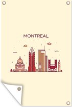 Affiche jardin - Toile Posters de jardin extérieur - Montréal - Canada - Skyline - 80x120 cm - Jardin