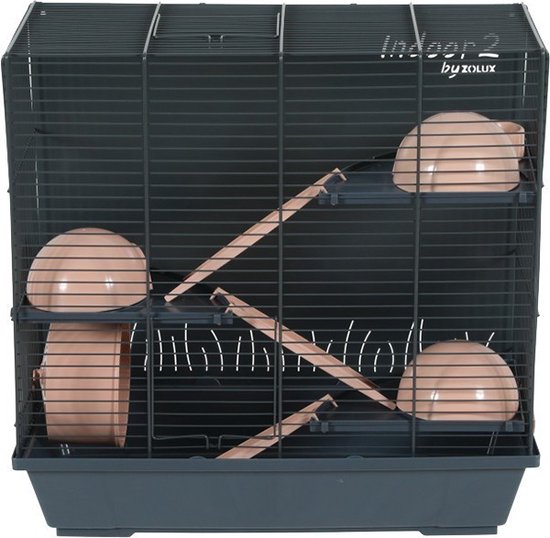 dealer Zuiver haak Zolux knaagdierkooi indoor2 triplex hamster grijs / roze (47,5X29X51 CM) |  bol.com